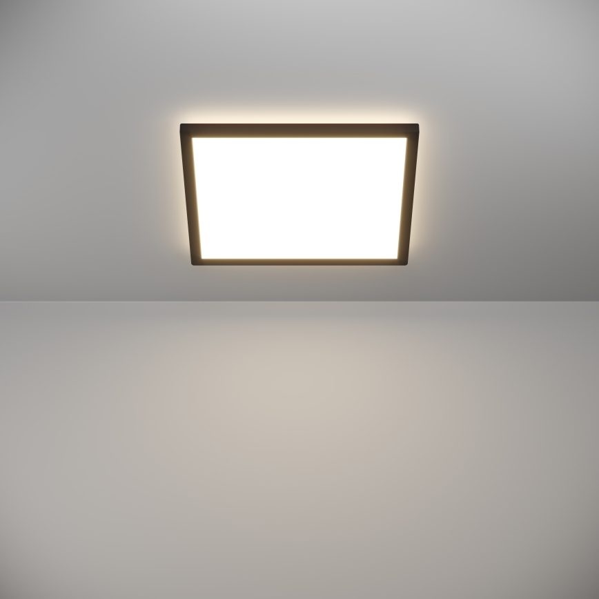 Eglo - Стельовий LED світильник для ванної з регулюванням яскравості LED/17,6W/230V 2700-6500K 39x39 см IP44 чорний + пульт дистанційного керування