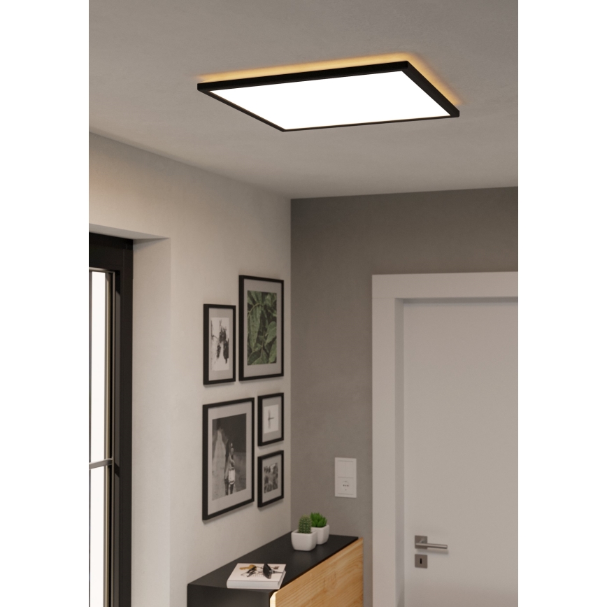 Eglo 901457 - Стельовий LED світильник для ванної з регулюванням яскравості LED/17W/230V 2700-6500K 50x50 см IP44 чорний + пульт дистанційного керування