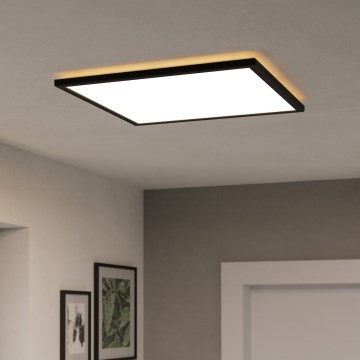 Eglo 901457 - Стельовий LED світильник для ванної з регулюванням яскравості LED/17W/230V 2700-6500K 50x50 см IP44 чорний + пульт дистанційного керування