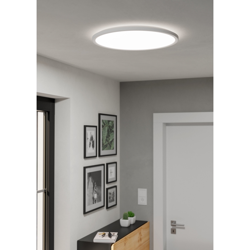 Eglo - Стельовий LED світильник для ванної з регулюванням яскравості LED/16,8W/230V 2700-6500K діаметр 50 см IP44 білий + пульт дистанційного керування