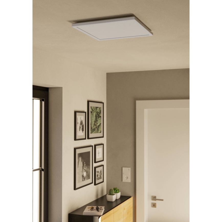 Eglo - Стельовий LED світильник для ванної з регулюванням яскравості LED/17,6W/230V 2700-6500K 39x39 см IP44 білий + пульт дистанційного керування