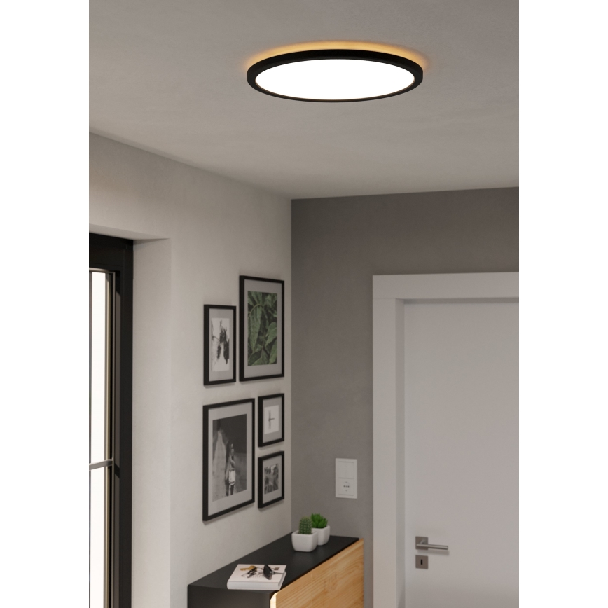 Eglo - LED RGBW Стельовий світильник для ванної з регулюванням яскравості LED/18,5W/230V 2700-6500K діаметр 38,9см IP44 чорний ZigBee