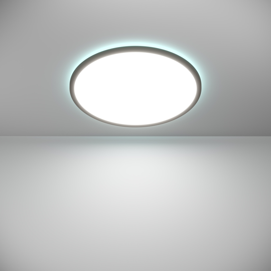 Eglo - LED RGBW Стельовий світильник для ванної з регулюванням яскравості LED/16,8W/230V 2700-6500K діаметр 50 см IP44 чорний ZigBee