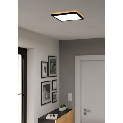 Eglo - LED RGBW Стельовий світильник для ванної з регулюванням яскравості LED/13,4W/230V 2700-6500K 29x29 см IP44 чорний