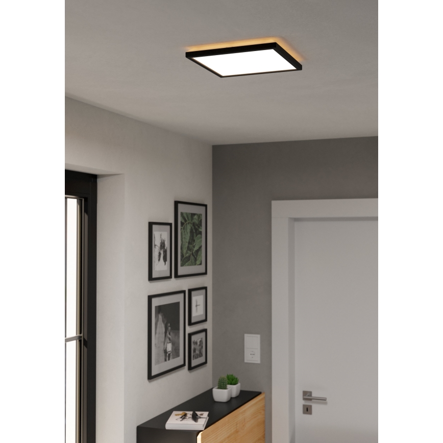 Eglo - LED RGBW Стельовий світильник для ванної з регулюванням яскравості LED/13,4W/230V 2700-6500K 29x29 см IP44 чорний
