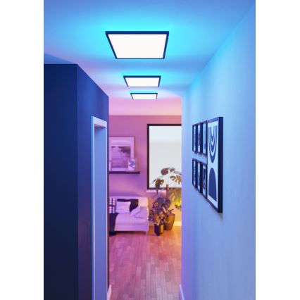 Eglo - LED RGBW Стельовий світильник для ванної з регулюванням яскравості LED/17,2W/230V 2700-6500K 30x57см IP44 чорний ZigBee