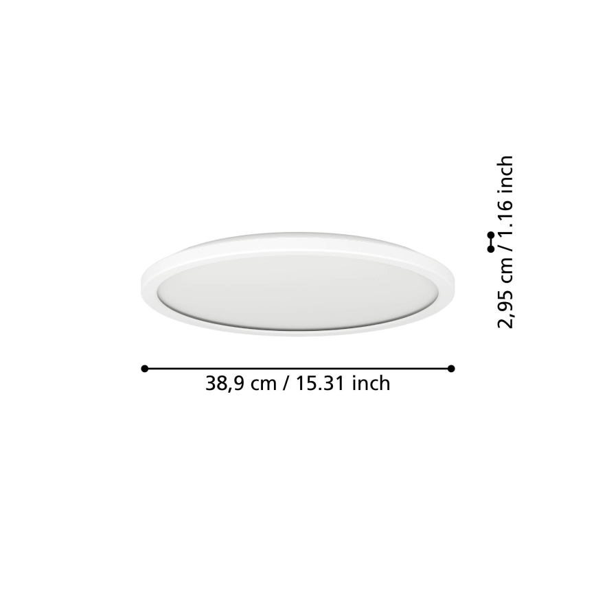Eglo - LED RGBW Стельовий світильник для ванної з регулюванням яскравості LED/18,5W/230V 2700-6500K діаметр 38,9см IP44 білий ZigBee
