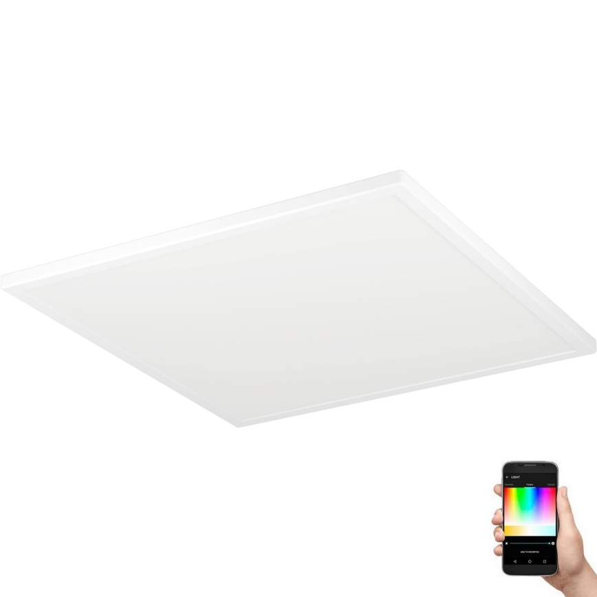 Eglo - LED RGBW Стельовий світильник для ванної з регулюванням яскравості LED/17W/230V 2700-6500K 50x50 см IP44 білий ZigBee
