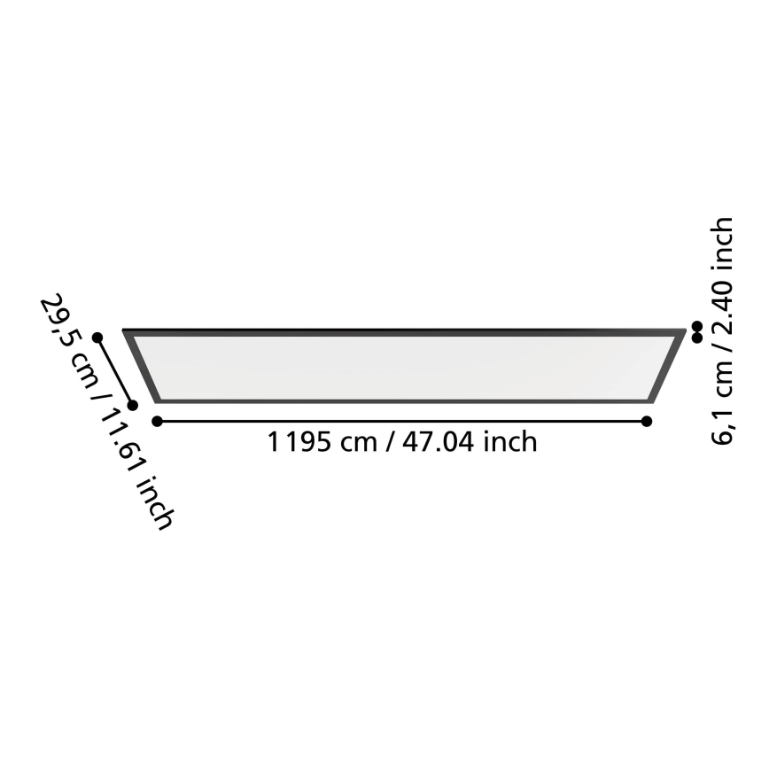 Eglo - накладна світлодіодна панель LED/33Вт/230В 2700/4000/6500К 120x30 см чорна