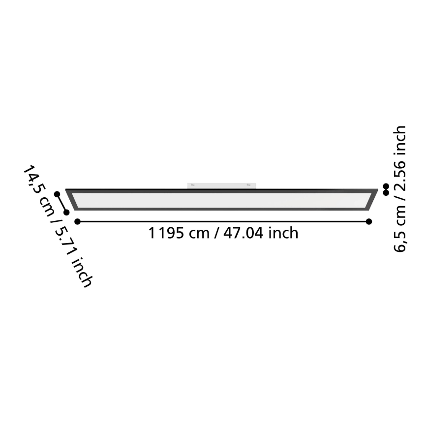 Eglo - світлодіодна накладна панель LED/28W/230V 2700/4000/6500K 120x15 см чорна
