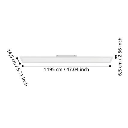 Eglo - Накладная LED-панель LED/28Вт/230В 2700/4000/6500К 120x15 см белая