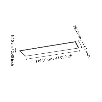 Eglo - диммируемая накладная RGBW LED-панель LED/34W/230V 2700-6500K 120x30 cm черная