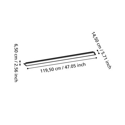 Eglo - LED RGBW димована накладна світлодіодна панель LED/28W/230V 2700-6500K 120x15 cm чорна