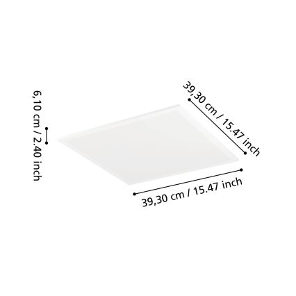 Eglo - LED RGBW диммируемый потолочный светильник LED/19 Вт/230 В 2700-6500 К 40x40 см белый