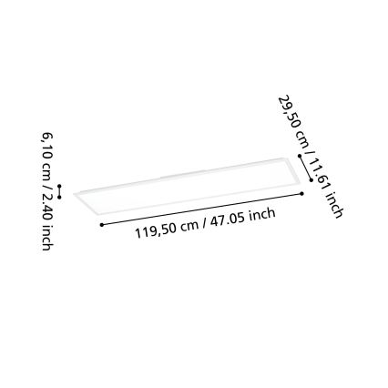 Eglo - LED RGBW затемнювана накладна панель LED/34W/230V 2700-6500K 120x30 cm біла
