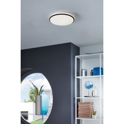 Eglo - LED стельовий світильник для ванної кімнати LED/18W/230V 3000/4000/6500K IP54 чорний