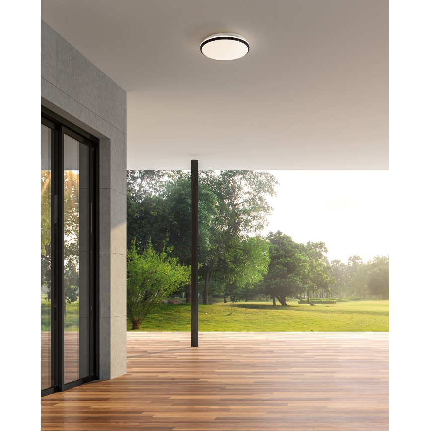 Eglo - LED стельовий світильник для ванної кімнати LED/18W/230V 3000/4000/6500K IP54 чорний