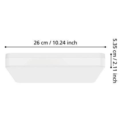 Eglo - LED потолочный светильник для ванной LED/16,5W/230V 2700/4000/6500K 26x26 cm IP54 белый
