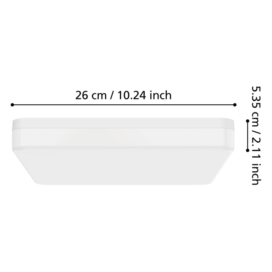 Eglo - LED стельовий світильник для ванної кімнати LED/16,5Вт/230В 2700/4000/6500К 26x26 см IP54 білий