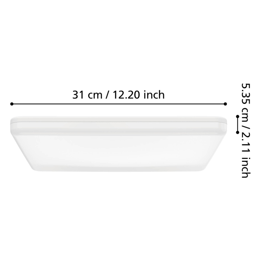 Eglo - LED стельовий світильник для ванної кімнати LED/20W/230V 2700/4000/6500K 31x31 cm IP54 білий