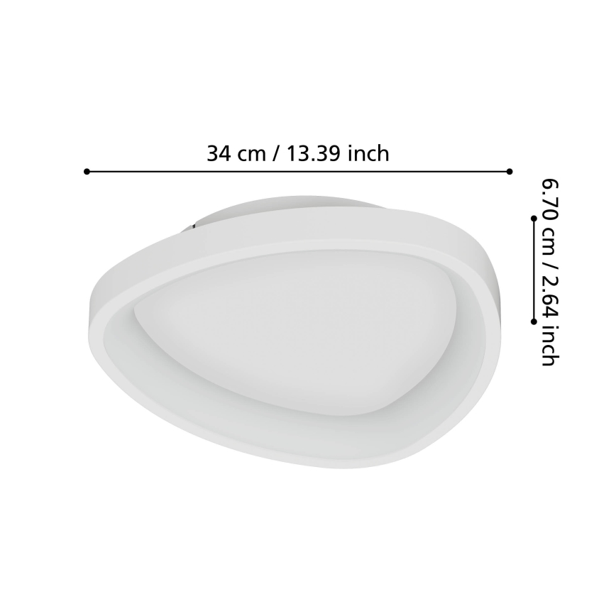 Eglo - Светодиодный потолочный светильник с регулированием яркости LED/12W/230V 2700-6500K белый + дистанционное управление