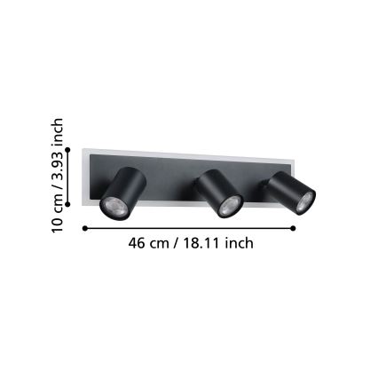 Eglo - LED точковий світильник LED/20W/230V чорний