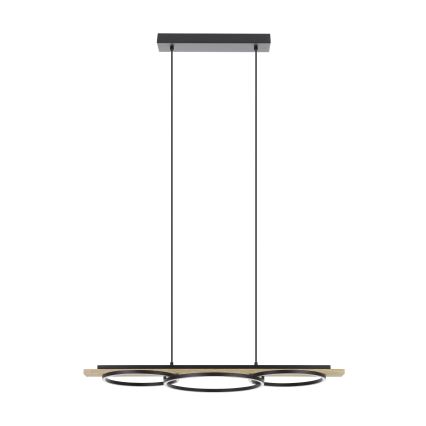 Eglo - Светодиодная подвесная люстра с регулированием яркости 2xLED/12,5W/230V+1xLED/15,5W 3000K бежевый/черный