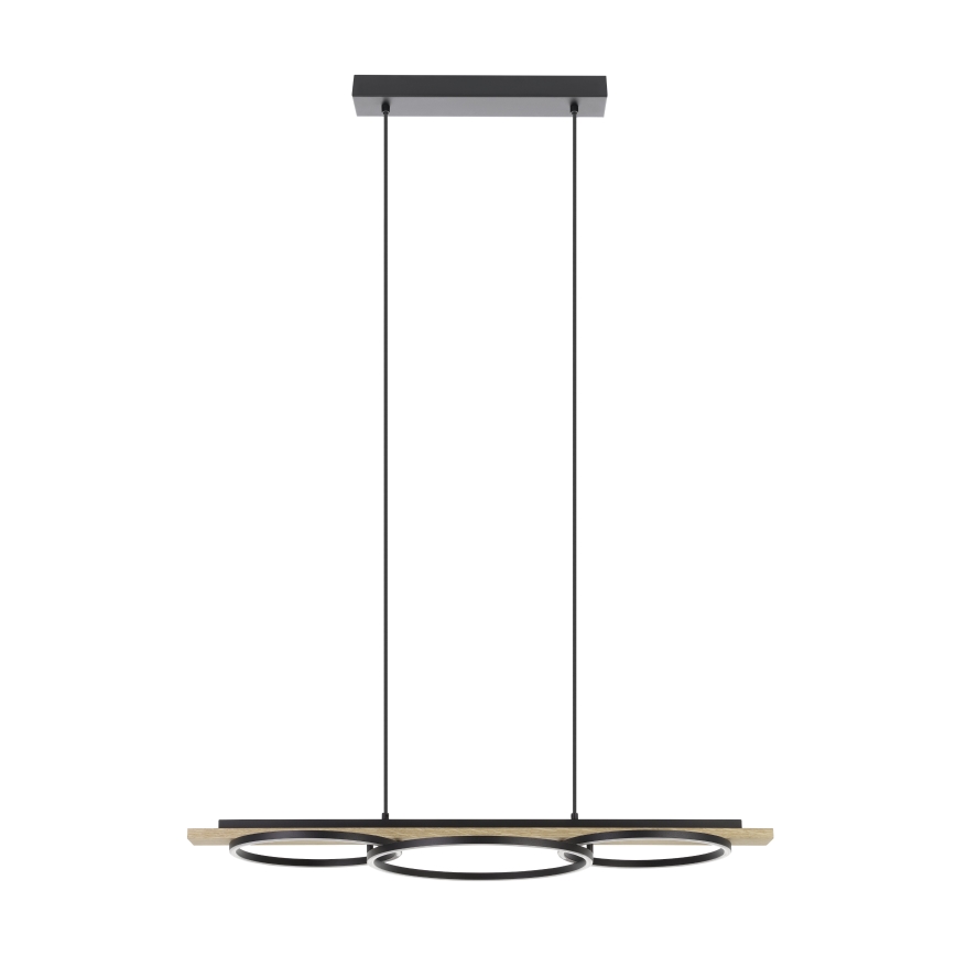 Eglo - Светодиодная подвесная люстра с регулированием яркости 2xLED/12,5W/230V+1xLED/15,5W 3000K бежевый/черный