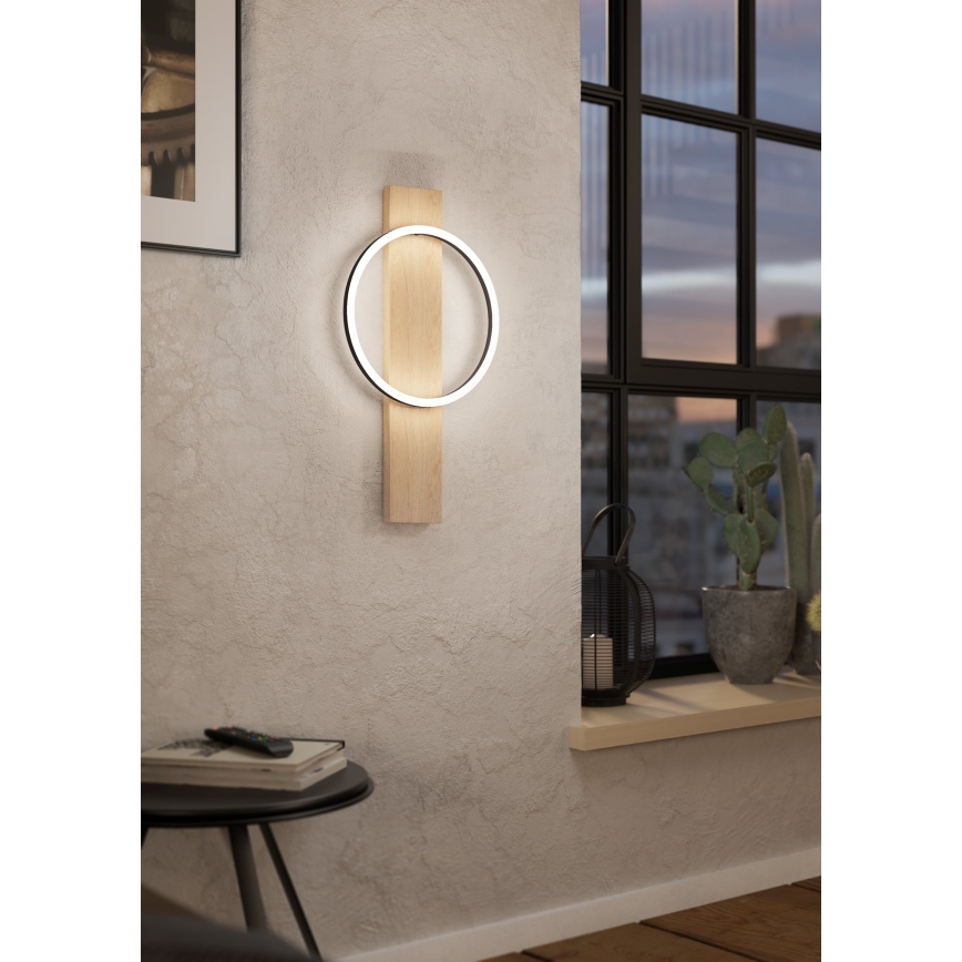 Eglo - Світлодіодний настінний світильник LED/12W/230V 3000K бежевий/чорний