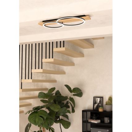 Eglo - Светодиодный потолочный светильник 2xLED/12W/230V 3000K бежевый/черный