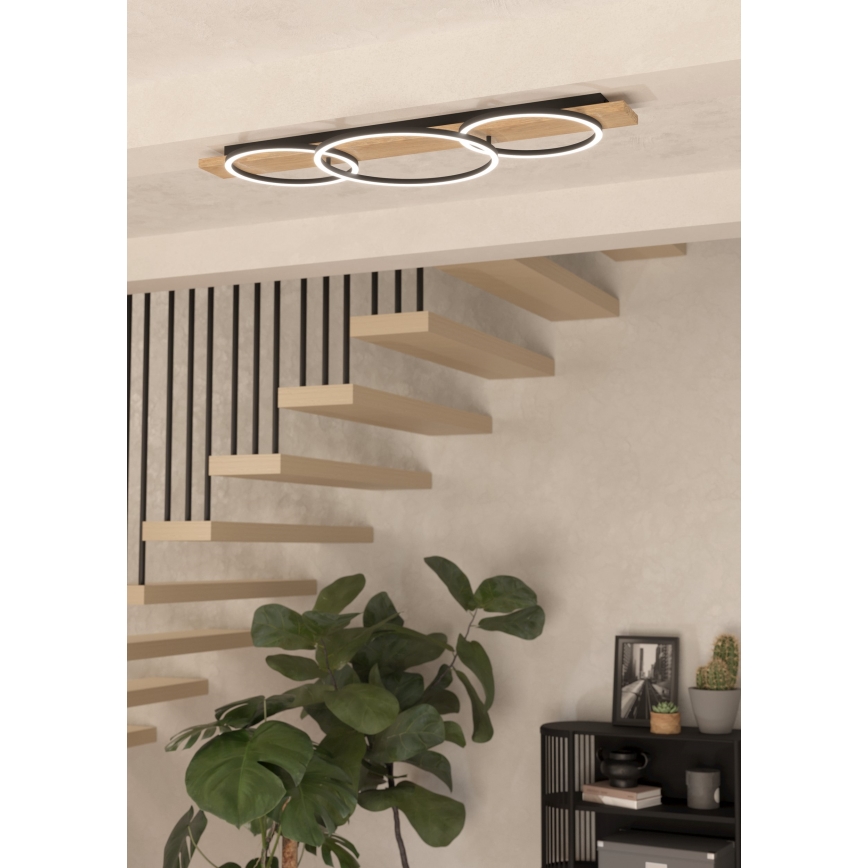 Eglo - Стельовий LED світильник 3xLED/12W/230V 3000K бежевий/чорний