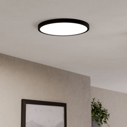 Eglo - LED RGBW Димований стельовий світильник для ванної кімнати LED/17,5W/230V 2700-6500K діаметр 38,9 см IP44 чорний