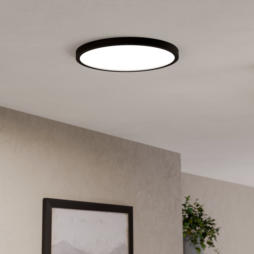 Eglo - LED RGBW Димований стельовий світильник для ванної кімнати LED/17,5W/230V 2700-6500K діаметр 38,9 см IP44 чорний