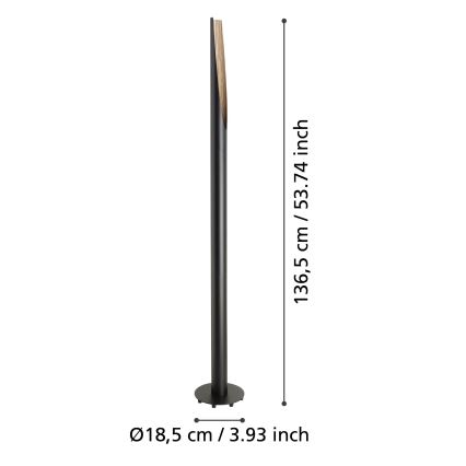 Eglo  - Світлодіодний торшер 1xGU10/4,5W/230V 3000K чорний/коричневий
