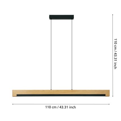 Eglo - Светодиодная подвесная люстра с регулированием яркости LED/25,5W/230V 3000K черный/бежевый