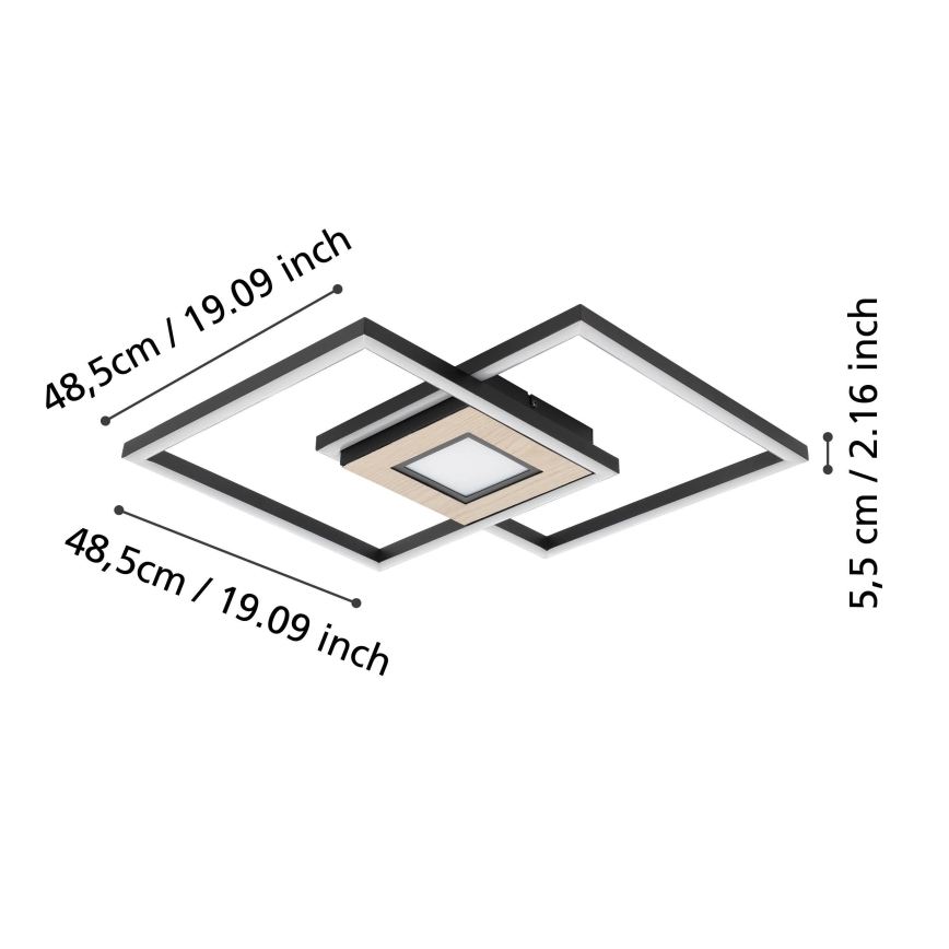 Eglo - Світлодіодний стельовий світильник з регулюванням яскравості 2xLED/17W/230V +1xLED/4,2W 2700-6500K + пульт дистанційного керування