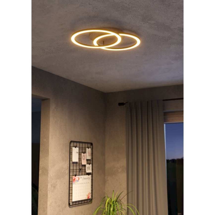 Eglo - Светодиодный потолочный светильник с регулированием яркости 2xLED/16W/230V 2700-6500K бежевый/черный ZigBee