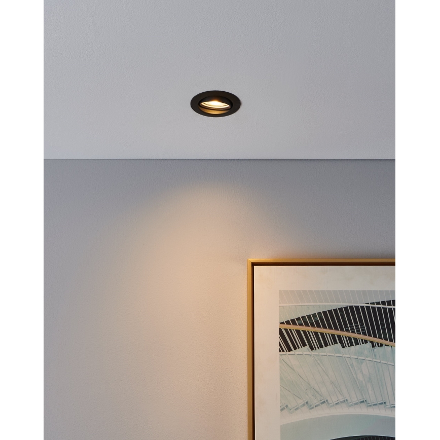 Eglo - НАБОР 3x Светодиодный встроенный светильник 1xGU10/4W/230V черный