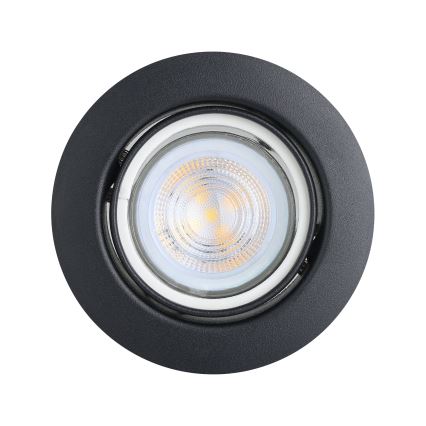 Eglo - НАБОР 3x Светодиодный встроенный светильник 1xGU10/4W/230V черный