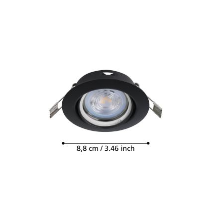 Eglo - НАБОР 3x Светодиодный встроенный светильник 1xGU10/4W/230V черный
