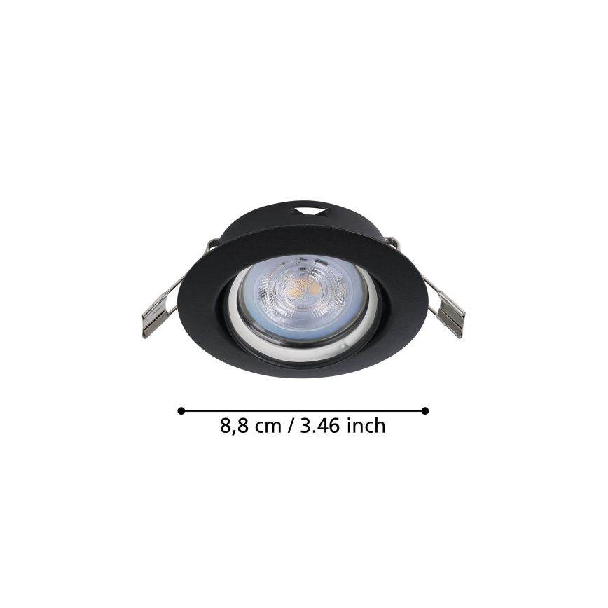 Eglo - НАБОР 3x Светодиодный встроенный светильник 1xGU10/4W/230V черный