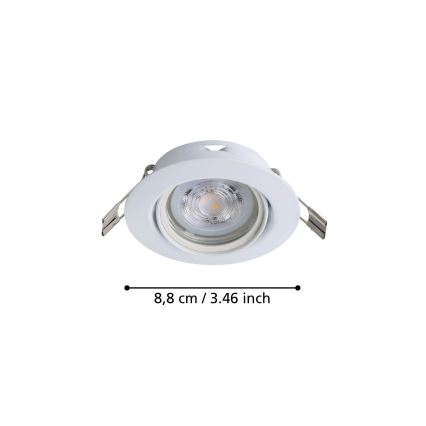 Eglo - НАБОР 3x Светодиодный встроенный светильник 1xGU10/4W/230V белый