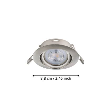 Eglo - НАБОР 3x Светодиодный встроенный светильник 1xGU10/4W/230V матовый хром