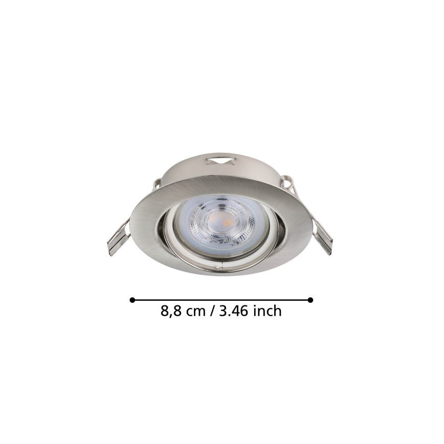 Eglo - НАБОР 3x Светодиодный встроенный светильник 1xGU10/4W/230V матовый хром