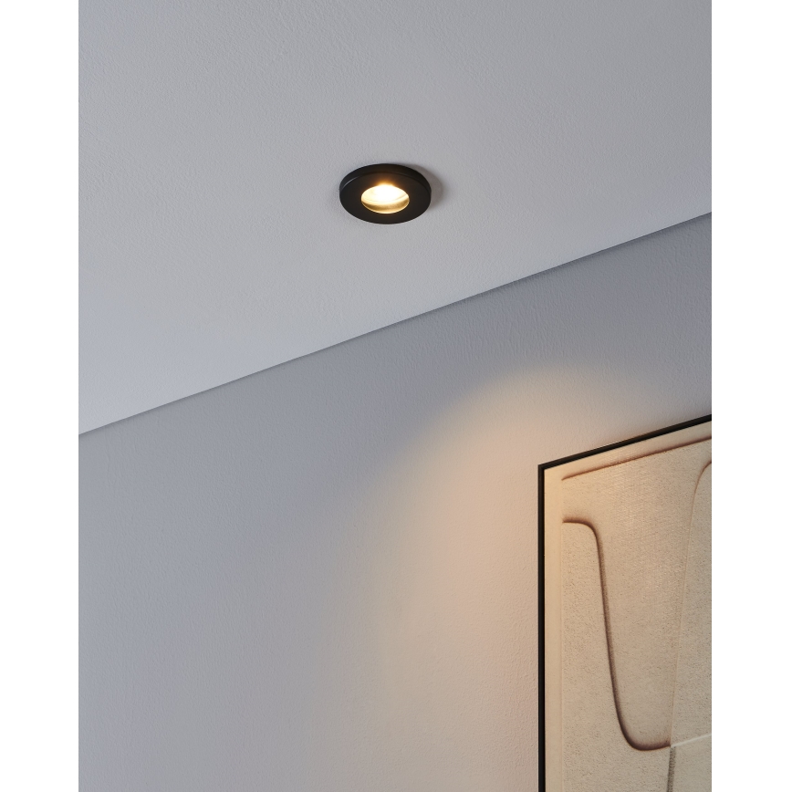 Eglo - НАБІР 3xLED Вбудований стельовий світильник для ванної 1xGU10/4W/230V IP44 чорний