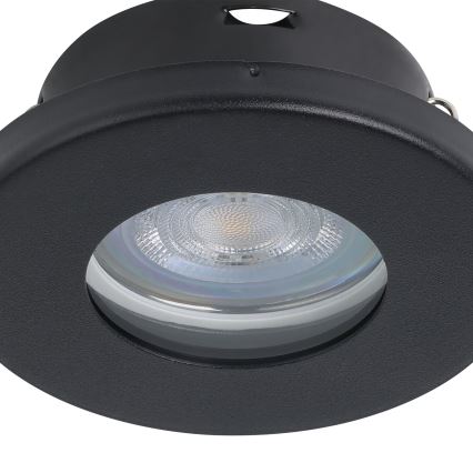 Eglo - НАБІР 3xLED Вбудований стельовий світильник для ванної 1xGU10/4W/230V IP44 чорний
