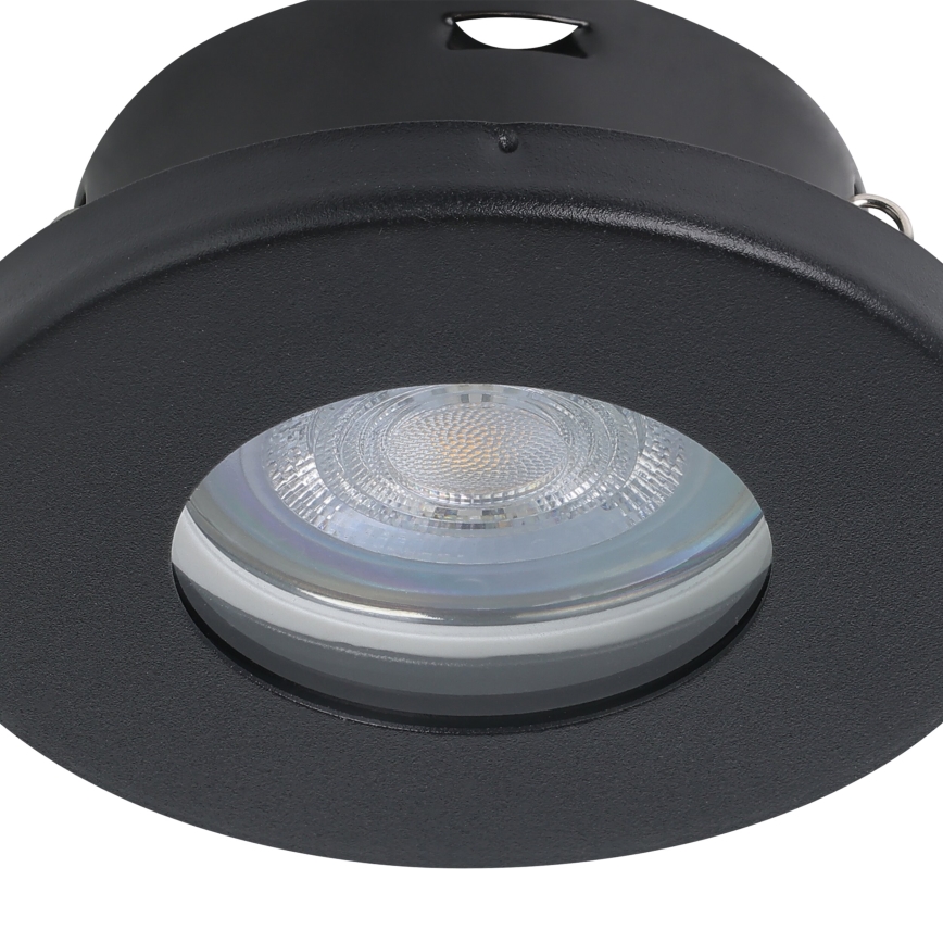 Eglo - НАБІР 3xLED Вбудований стельовий світильник для ванної 1xGU10/4W/230V IP44 чорний