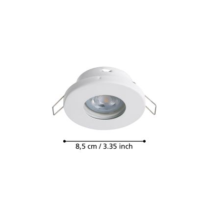 Eglo - НАБОР 3x Светодиодный встроенный светильник для ванной комнаты 1xGU10/4W/230V IP44 белый