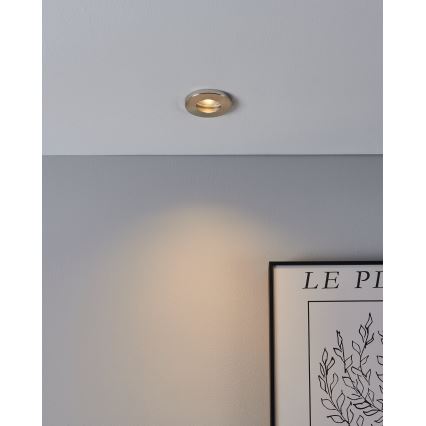 Eglo - НАБІР 3xLED Вбудований стельовий світильник для ванної 1xGU10/4W/230V IP44 матовий хром