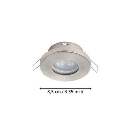 Eglo - НАБІР 3xLED Вбудований стельовий світильник для ванної 1xGU10/4W/230V IP44 матовий хром